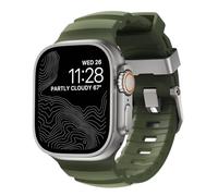 NOMAD Cinturino sportivo per Apple Watch Rocky Point Forest, 46/49 mm, robusto, con hardware in titanio naturale, avventuroso, per uomini e donne