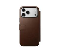 NOMAD Custodia a portafoglio in pelle moderna, per iPhone 18 Pro Max, marrone camino