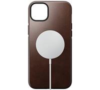 Nomad Custodia in pelle moderna per iPhone 14 Plus - Horween in pelle, bordi rialzati a 360°, paraurti in TPE, protezione dalle cadute da 3 m, ricarica sicura e wireless (marrone scuro)