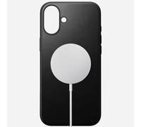 NOMAD Custodia in pelle moderna, per iPhone 16, in policarbonato e vera pelle di alta qualità, compatibile con MagSafe, colore: nero