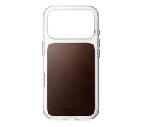 NOMAD Custodia Magsafe in pelle trasparente per iPhone 18 Pro con pelle marrone rustica Horween - Custodia trasparente per iPhone 18 Pro, compatibile con MagSafe Protezione dalle cadute da 2,4 m