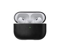 NOMAD Custodia moderna in pelle per Airpods Pro, robusta custodia protettiva in policarbonato e vera pelle, bumper in gomma TPE | Airpods Pro 2 | nero