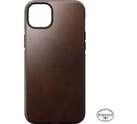 Nomad Custodia in pelle moderna per iPhone 14 Plus - Horween in pelle, bordi rialzati a 360°, paraurti in TPE, protezione dalle cadute da 3 m, ricarica sicura e wireless (marrone scuro)