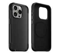 NOMAD Custodia Rugged Case | per iPhone 15 Pro | Custodia in policarbonato con bumper in TPU | retro opaco PET | compatibile con MagSafe | Shadow