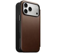 NOMAD Modern Leather CUSTODIA MAGSAFE A LIBRO per Apple iPhone 18 Pro Max, Marrone, Nero