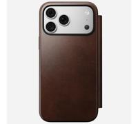 NOMAD Modern Horween - Custodia a libro in pelle rustica per iPhone 18 Pro Max, colore: Marrone
