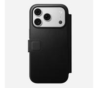 NOMAD Modern Leather Folio | iPhone 18 Pro Max | Custodia protettiva in policarbonato e rivestimento in vera pelle di alta qualità | Compatibile con MagSafe | Camino nero
