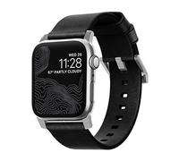 NOMAD Modern Strap for Apple Watch 44mm/42mm | Black Horween Leather | Silver Hardware