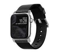 Nomad Modern - Cinturino in pelle per Apple Watch 42mm / 44mm / 45mm / 49mm - Nero / Argento - NM1A41SM00