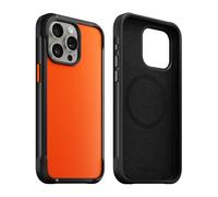 NOMAD Rugged Case | per iPhone 15 Pro | Custodia in policarbonato con bumper in TPU | retro opaco PET | compatibile MagSafe | Ultra arancione