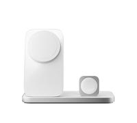 Nomad Stand One Max V4 MagSafe Qi2.2 Caricabatterie 25W I 3 in 1 Wireless Charger per iPhone, Apple Watch & AirPods I Silver