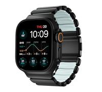 Nomad Stratos Titanium Strap Apple Watch 44mm / 45mm / 46mm / 49mm Black / Icy Blue Glow - NM009896858