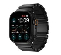 NOMAD Stratos - Cinturino in titanio con collegamenti interni FKM in titanio nero e nero, 49 mm, compatibile con Ultra 1-3, serie 1-11 e SE, cinturino per Apple Watch Ultra