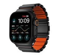 Nomad Stratos Cinturino in Titanio Apple Watch 44/45/46/49 mm Nero/Arancio Ultra - NM011116858