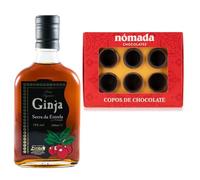 Nómada - Bicchieri di cioccolato con Ginja Serra da Estrela 20 cl - Scatola da 6 mini tazze con aroma di vaniglia - Texture liscia e cremosa - Prodotto gourmet dal Portogallo
