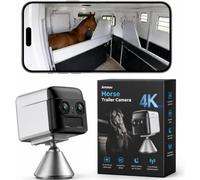 NomadEye Telecamera Wireless per Trailer per Cavalli - Video Live 4K sul Telefono, Visione Notturna, Audio Bidirezionale, Batteria da 15 Ore, Supporto Magnetico, Nessun Wi-Fi nel Trailer Necessario