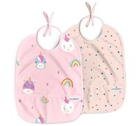 Nombear Bavaglini Pappa Svezzamento - Bavaglini Impermeabili per Neonati da 6 a 12 Mesi, Grembiule Pappa Svezzamento, Bavette Pappa Svezzamento, Confezione da 2
