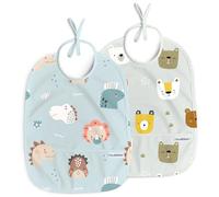 Nombear Bavaglini Pappa Svezzamento - Bavaglini Impermeabili per Neonati da 6 a 12 Mesi, Grembiule Pappa Svezzamento, Bavette Pappa Svezzamento, Confezione da 2