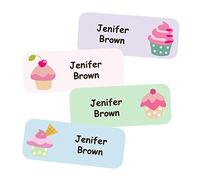 Nome autoadesivi impermeabili, molto colorati, per bambini, personalizzabili Gâteaux 40