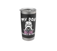 Nome cane blu personalizzato regalo My Dog Thinks Im Cool Bicchiere termico in acciaio inox doppia parete