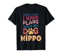 Nome Cane Ippopotamo Personalizzato Regalo Occupato con Il Mio Cane Ippopotamo Maglietta