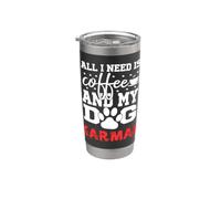 Nome Cane Karmah Tutto ciò di cui ho bisogno è caffè Il mio cane si chiama Karmah Bicchiere termico in acciaio inox doppia parete