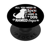 Nome cane personalizzato Angus Cute Dog Pet Lover PopSockets PopGrip Adesivo