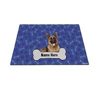 Nome Cane Personalizzato Osso, Zampe Di Cane Pastore Tedesco E Ossa Blu Tappeto Ingresso Casa Confortevole Tappetini Porta Dingresso Antisporco Zerbino Di Benvenuto Per Soggiorno Balcone 40X60Cm
