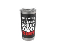 Nome Cane Ruby La vita è migliore con il mio cane di nome Ruby Bicchiere termico in acciaio inox doppia parete