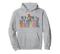 Nome Cognome Taylor Ragazza Retro Custom Vintage Fiori di campo Felpa con Cappuccio