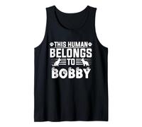Nome del Cane Bobby Regalo Personalizzato This Human Belongs To a Canotta