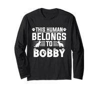 Nome del Cane Bobby Regalo Personalizzato This Human Belongs To a Maglia a Manica