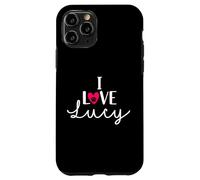 Nome del cane con zampa di cane "I Love Lucy A Love Heart Custodia per iPhone 11 Pro