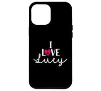 Nome del cane con zampa di cane "I Love Lucy A Love Heart Custodia per iPhone 12 Pro Max