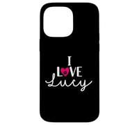 Nome del cane con zampa di cane "I Love Lucy A Love Heart Custodia per iPhone 14 Pro Max