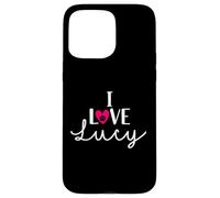Nome del cane con zampa di cane "I Love Lucy A Love Heart Custodia per iPhone 15 Pro Max