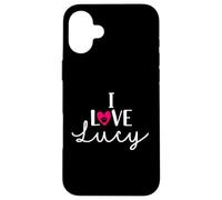 Nome del cane con zampa di cane "I Love Lucy A Love Heart Custodia per iPhone 16 Plus