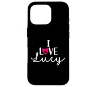 Nome del cane con zampa di cane "I Love Lucy A Love Heart Custodia per iPhone 16 Pro