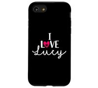 Nome del cane con zampa di cane "I Love Lucy A Love Heart Custodia per iPhone SE (2020) / 7 / 8
