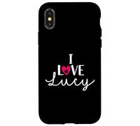 Nome del cane con zampa di cane "I Love Lucy A Love Heart Custodia per iPhone X/XS