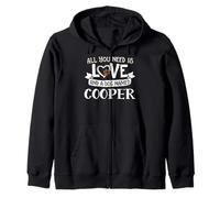 Nome del Cane Cooper Design - Tutto ciò Che Serve è Amore! Felpa con Cappuccio