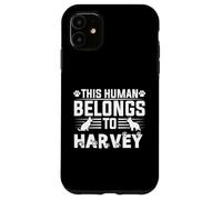 Nome del cane Harvey regalo personalizzato This Human Belongs To a Custodia per iPhone 11
