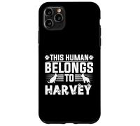 Nome del cane Harvey regalo personalizzato This Human Belongs To a Custodia per iPhone 11 Pro Max