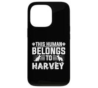 Nome del cane Harvey regalo personalizzato This Human Belongs To a Custodia per iPhone 13 Pro