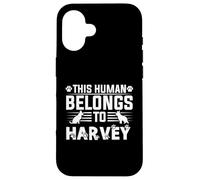 Nome del cane Harvey regalo personalizzato This Human Belongs To a Custodia per iPhone 16