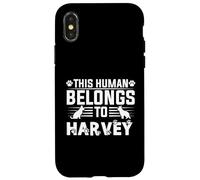 Nome del cane Harvey regalo personalizzato This Human Belongs To a Custodia per iPhone X/XS