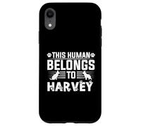 Nome del cane Harvey regalo personalizzato This Human Belongs To a Custodia per iPhone XR
