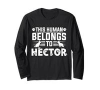Nome del Cane Hector Regalo Personalizzato This Human Belongs To a Maglia a Manica