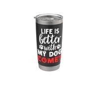 Nome del cane La vita della cometa è migliore con la mia cometa cane Bicchiere termico in acciaio inox doppia parete