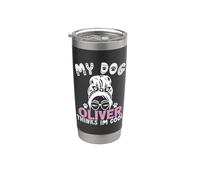 Nome del cane Oliver regalo personalizzato My Dog Thinks Im Cool Bicchiere termico in acciaio inox doppia parete
